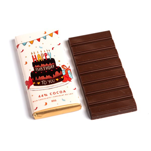 Daniel Chocolates_Happy Birthday Chocolate Bar Milk, 85g_Pure Chocolate, Pure ingredients, More cocoa, Less sugar