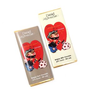 Daniel Chocolates_2023_Valentines_30G VALENTINE BARS_milk or dark chocolate bar
