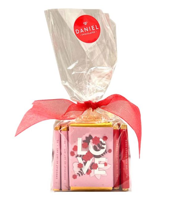 Daniel Chocolates_2023_Valentines_BAG OF LOVE_bar of 12 mini chocolate bars(9g each)