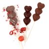 HEART LOLLIPOPS (SET OF 2) 2 Lollipops with 3 Hearts (Milk & Dark) in Cello Bag