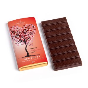 Daniel Chocolates_2023_Valentine's day_85G TREE OF LOVE BARS Dark Chocolate Bar