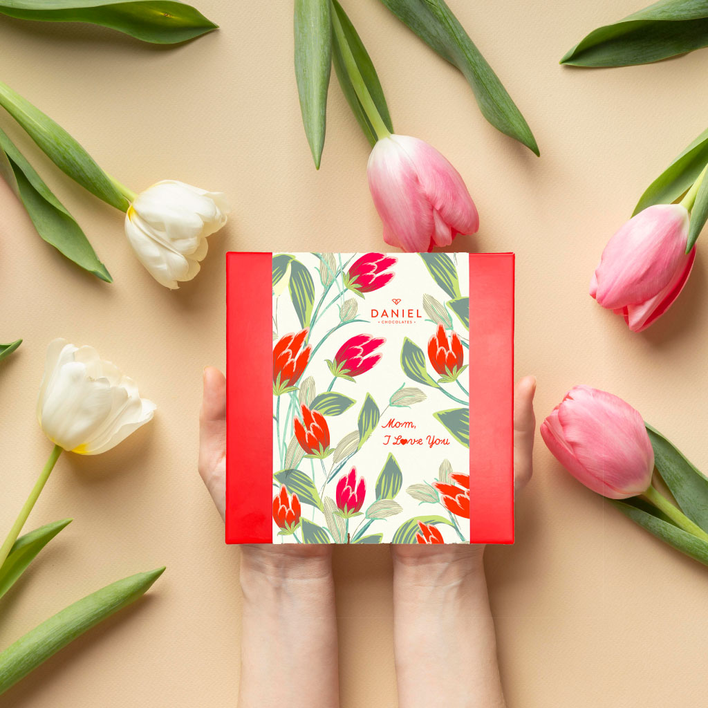 Daniel Chocolates Mother's day, MOM I LOVE YOU banner square