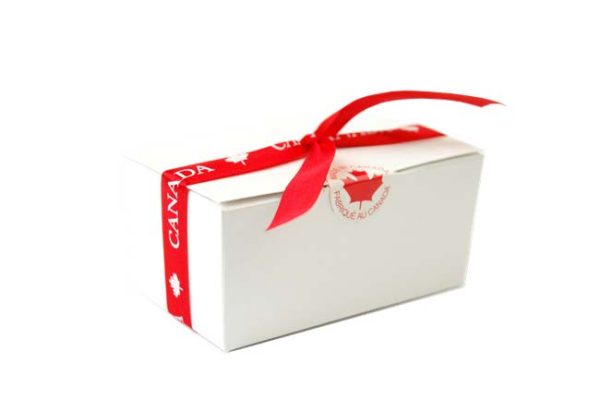 Daniel Chocolates Oh Canada-2023 White Box with Canada Ribbon 12 Assorted Chocolates